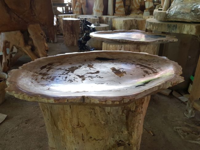 Petrified Wood Plate & Candle Holder (5)