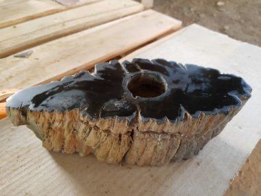 Petrified Wood Plate & Candle Holder (9)