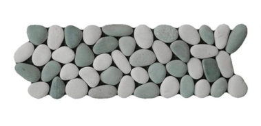 pebble border__2cm – 3cm Tickness. 1cm mixed White Green.