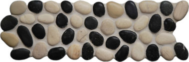 pebble border__2cm – 3cm Tickness. 1cm mixed White black