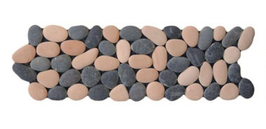 pebble border__2cm – 3cm Tickness. 1cm mixed black - pink.