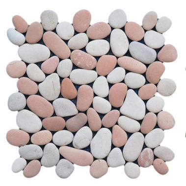 pebble__3cm – 5cm Tickness. 1.2cm mixed White Pink.
