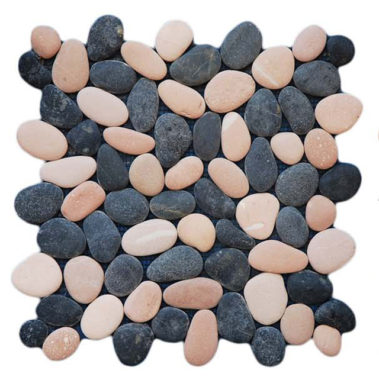 pebble__3cm – 5cm Tickness. 1.2cm mixed pink - black.