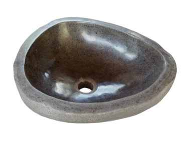 Waschbecken Flusstein - Vasque Pierre - River Stone Outside Full Polish 3