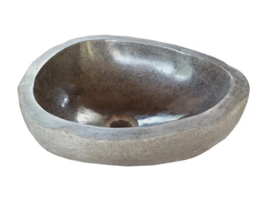 Waschbecken Flusstein - Vasque Pierre - River Stone Outside Full Polish 5